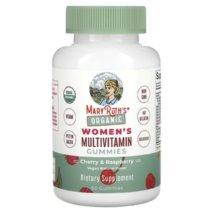 MaryRuth's, органические мультивитамины для женщин, вишня и малина, 60 жевательных таблеток