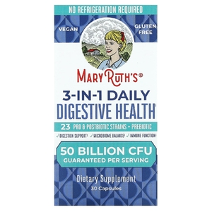 MaryRuth's, средство 3 в 1 для ежедневного здоровья пищеварительной системы, 50 млрд КОЕ, 30 капсул