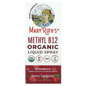 MaryRuth's, Органический метил B12, жидкий спрей, повышенная эффективность, клубника, 720 мкг, 30 мл (1 жидк. Унция)