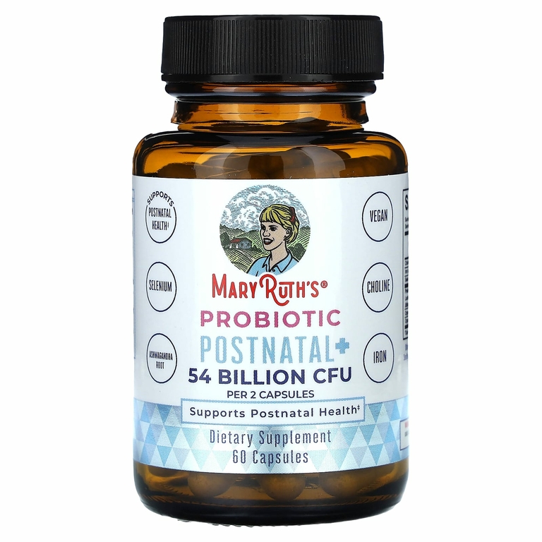 MaryRuth's, пробиотик Postnatal+, 54 млрд КОЕ, 60 капсул (27 млрд КОЕ в 1 капсуле)