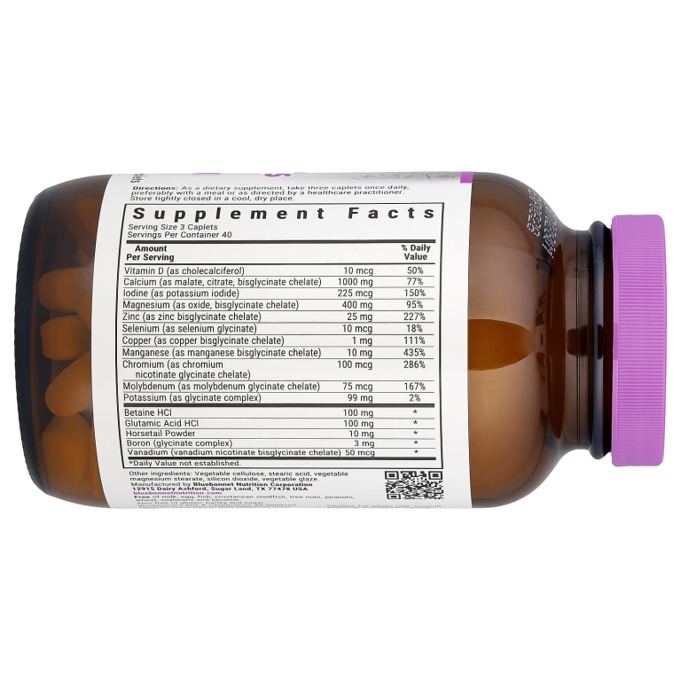 Bluebonnet Nutrition, Хелатные мультиминералы, без железа, 120 капсул