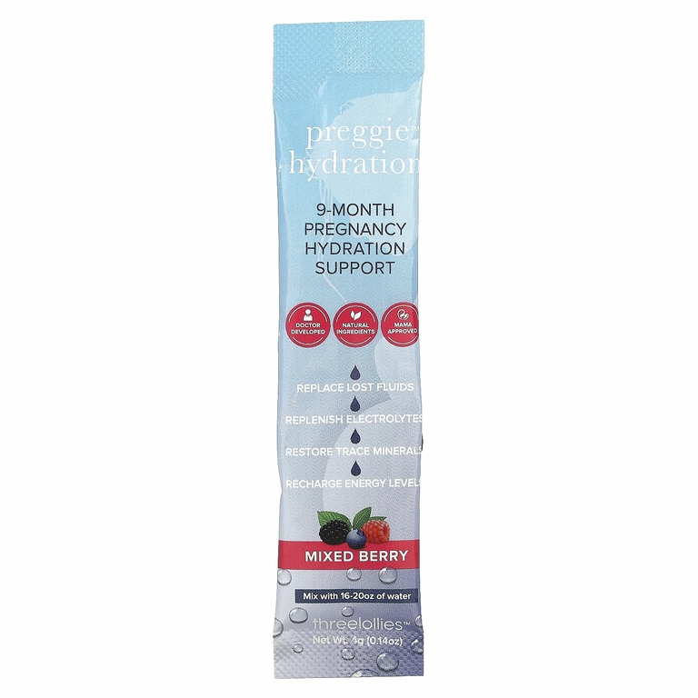 Preggie, Hydration, ягодное ассорти, 10 пакетиков, по 4 г (0,14 унции)