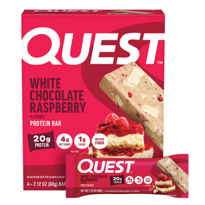 Quest Nutrition, протеиновый батончик, белый шоколад и малина, 4 шт. по 60 г (2,12 унции)