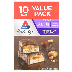 Atkins, Endulge, батончики с карамелью и орехами, 10 шт. по 32 г (1,2 унции)