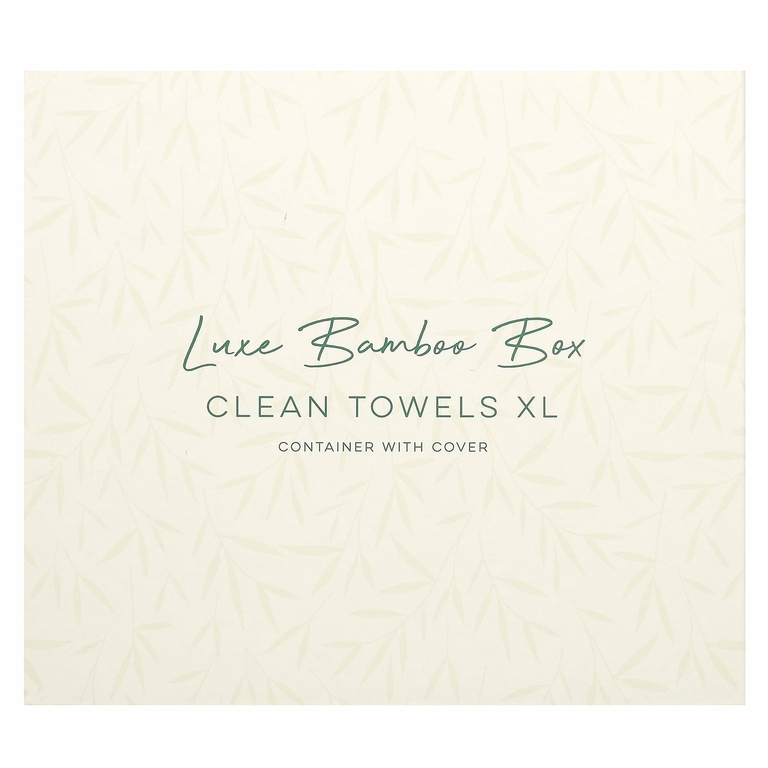 Clean Skin Club, Luxe Bamboo Box, чистые полотенца, размер XL, контейнер с крышкой, 50 шт.