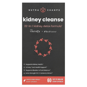 NutraChamps, Kidney Cleanse, 60 веганских капсул, которые легко глотать