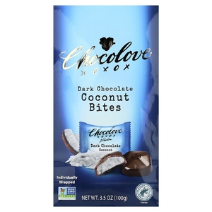 Chocolove, кусочки темного шоколада, кокос, 55% какао, 100 г (3,5 унции)