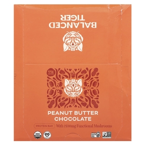 Balanced Tiger, протеиновый батончик, арахисовая паста и шоколад, 12 шт. по 44 г (1,55 унции)