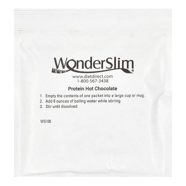 WonderSlim, протеиновый горячий шоколад, оригинальный кремовый, 7 пакетиков по 21 г (0,7 унции) (Товар снят с продажи) 