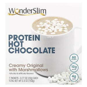 WonderSlim, протеиновый горячий шоколад, оригинальный кремовый с маршмеллоу, 7 пакетиков по 22 г (0,77 унции) (Товар снят с продажи) 