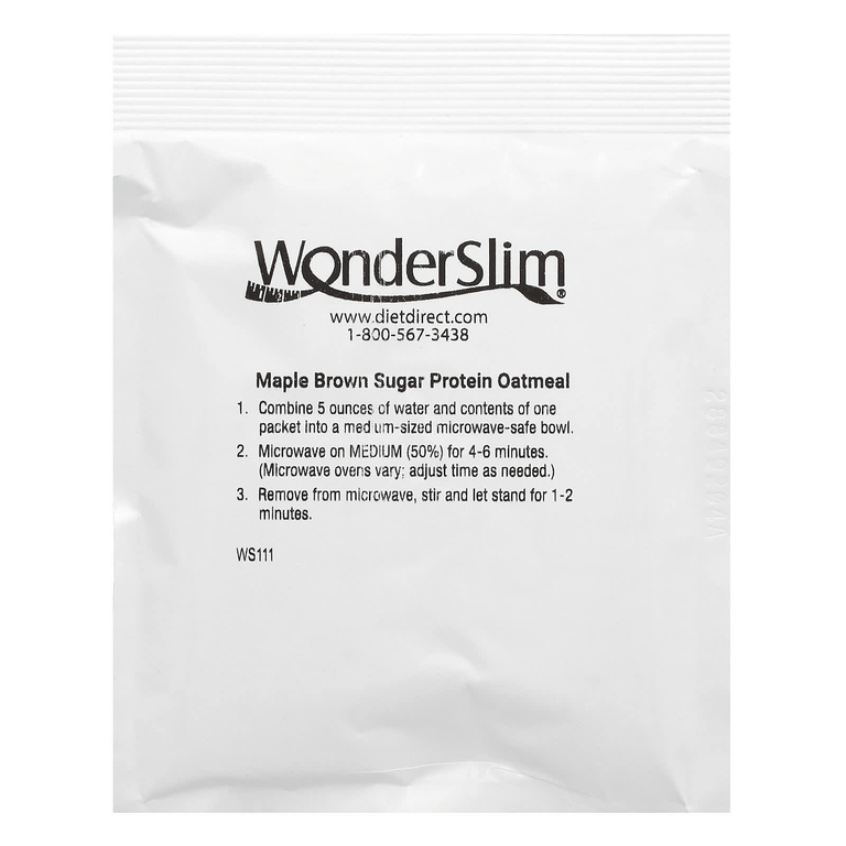 WonderSlim, протеиновая овсянка, с кленовым сиропом и коричневым сахаром, 7 пакетиков по 36 г (Товар снят с продажи) 