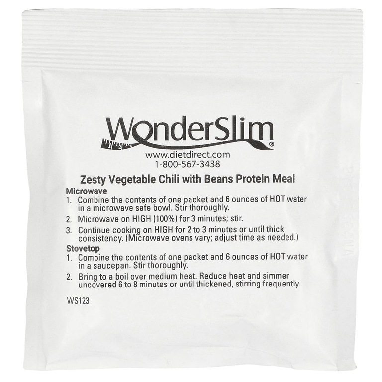 WonderSlim, протеиновая мука, пикантный овощной чили с фасолью, 7 пакетиков по 31 г (1 унция) (Товар снят с продажи) 