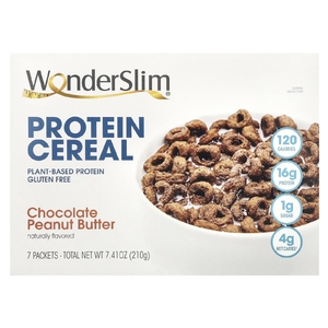 WonderSlim, протеиновые хлопья, шоколад и арахисовая паста, 7 пакетиков по 30 г (Товар снят с продажи) 