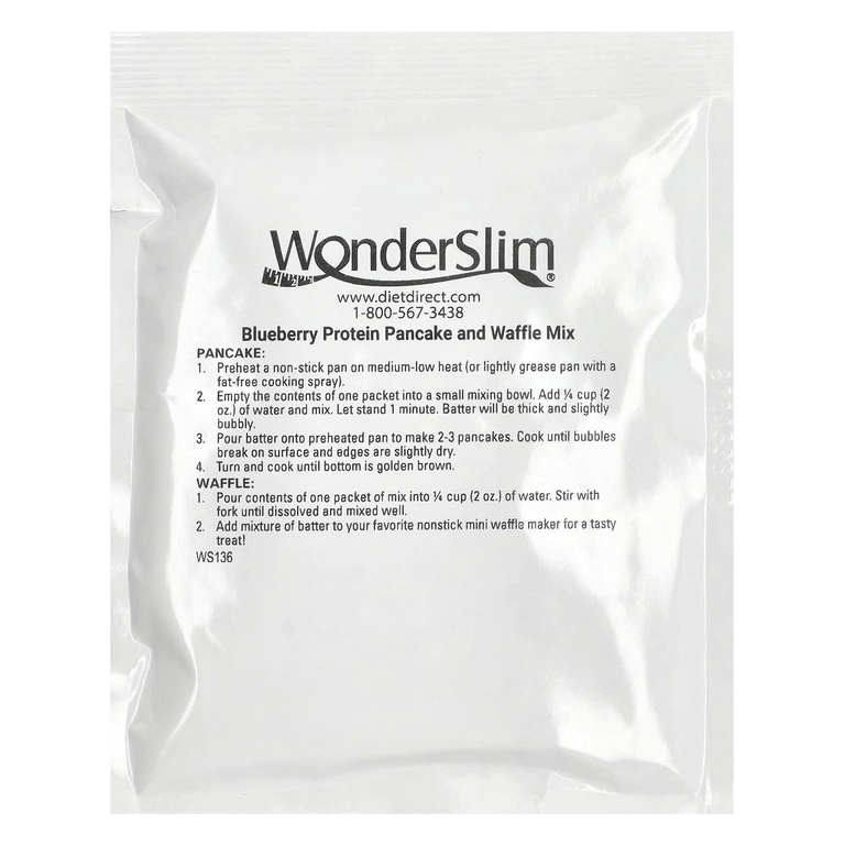 WonderSlim, протеиновый блин, голубика, 7 пакетиков по 41 г (1,4 унции) (Товар снят с продажи) 