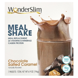 WonderSlim, meal Shake, шоколад с соленой карамелью, 7 пакетиков по 28 г (Товар снят с продажи) 