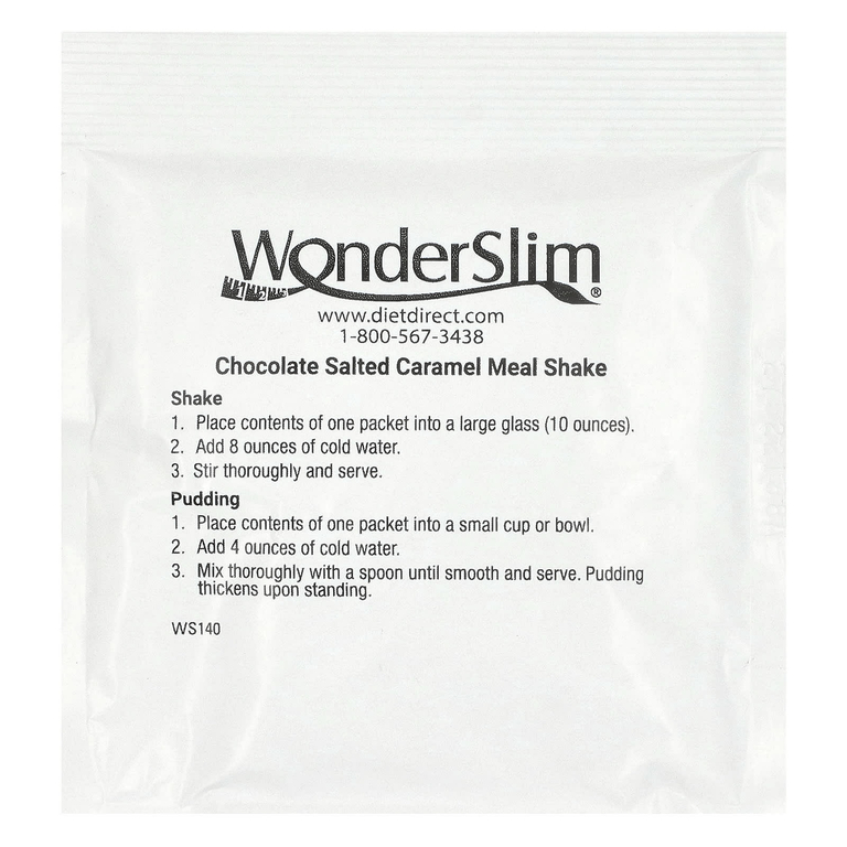 WonderSlim, meal Shake, шоколад с соленой карамелью, 7 пакетиков по 28 г (Товар снят с продажи) 
