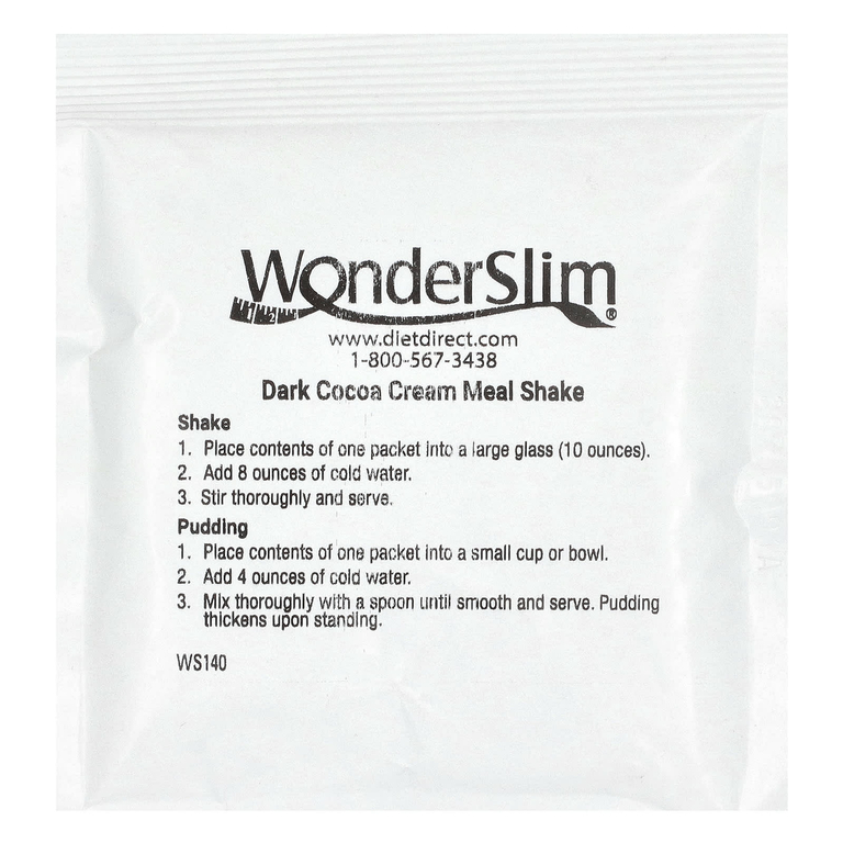 WonderSlim, коктейль, темный какао-крем, 7 пакетиков по 28 г (Товар снят с продажи) 
