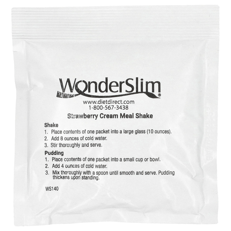 WonderSlim, коктейль, клубничный крем, 7 пакетиков по 27 г (0,95 унции) (Товар снят с продажи) 