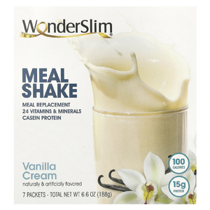 WonderSlim, коктейль, ванильный крем, 7 пакетиков по 27 г (Товар снят с продажи) 