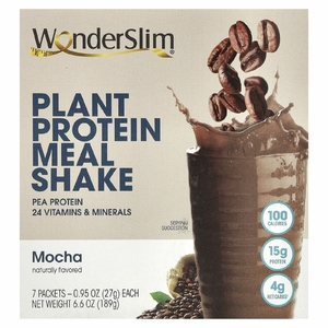WonderSlim, коктейль из растительных протеинов, со вкусом мокко, 7 пакетиков по 27 г (0,95 унции) (Товар снят с продажи) 