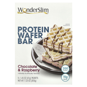 WonderSlim, протеиновая вафля, со вкусом шоколада и малины, 5 пакетиков по 41 г (1,45 унции) (Товар снят с продажи) 