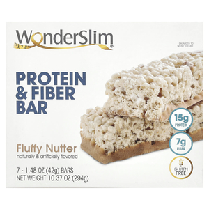 WonderSlim, батончик с протеином и клетчаткой, пушистый орех, 7 батончиков по 42 г (1,48 унции) (Товар снят с продажи) 