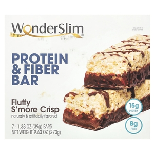 WonderSlim, протеиновый батончик с клетчаткой, мягкое и хрустящее, 7 батончиков по 39 г (1,38 унции) (Товар снят с продажи) 