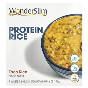 WonderSlim, протеиновый рис, рис тако, 7 пакетиков по 35 г (1,2 унции) (Товар снят с продажи) 