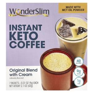WonderSlim, растворимый кетокофе, оригинальная смесь со сливками, 7 пакетиков по 9 г (Товар снят с продажи) 