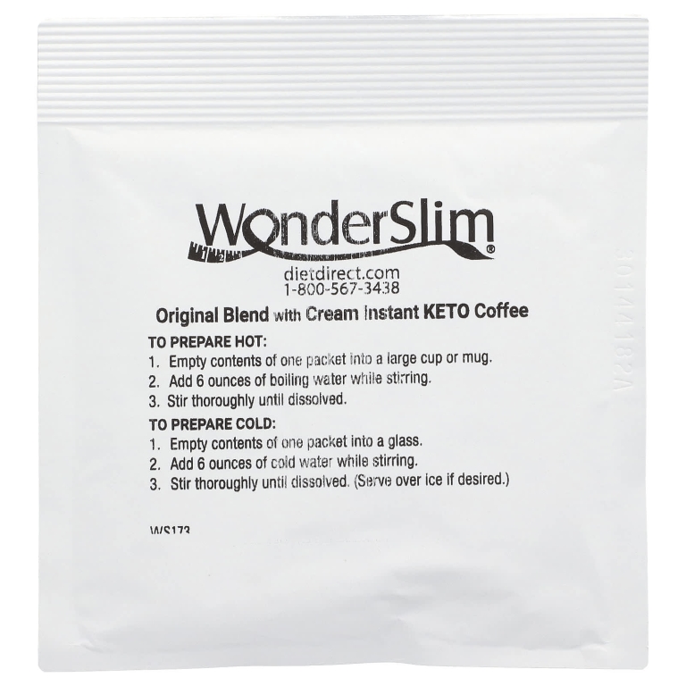 WonderSlim, растворимый кетокофе, оригинальная смесь со сливками, 7 пакетиков по 9 г (Товар снят с продажи) 