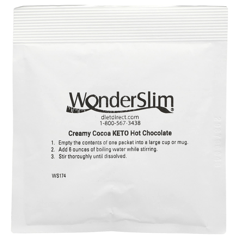 WonderSlim, горячий шоколад, кетодиета, с кремовым вкусом какао, 7 пакетиков по 10 г (0,35 унции) (Товар снят с продажи) 