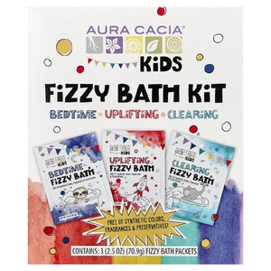 Aura Cacia, набор для ванны с шипучей, для детей, 3 пакетика по 70,9 г (2,5 унции)