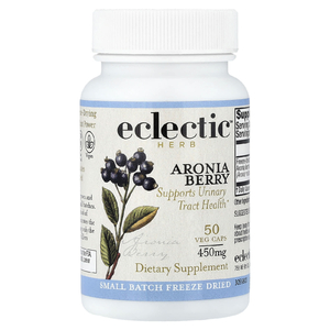 Eclectic Herb, ягоды черноплодной рябины, 50 вегетарианских капсул (450 мг в 1 капсуле)
