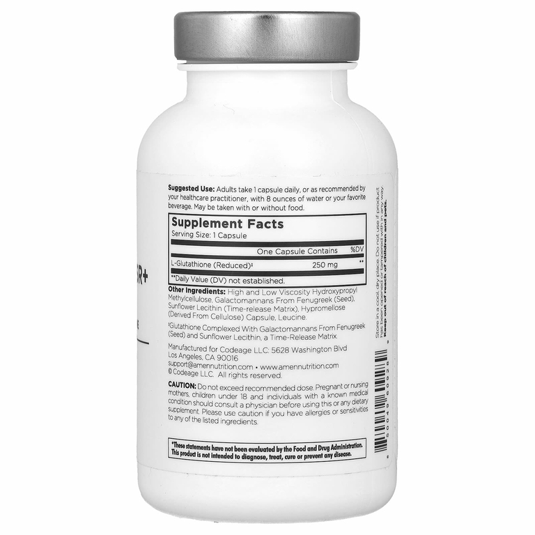 Codeage, Glutathione-SR +, 250 мг, 60 растительных капсул