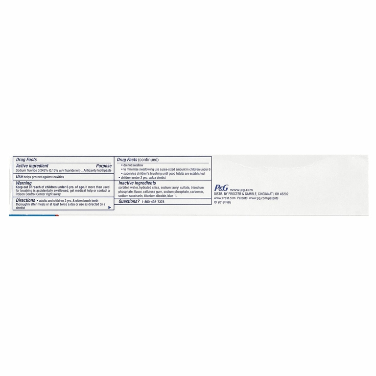 Crest, Cavity Protection, зубная паста против кариеса с фтором, обычная паста, 3 тюбика по 161 г (5,7 унции)