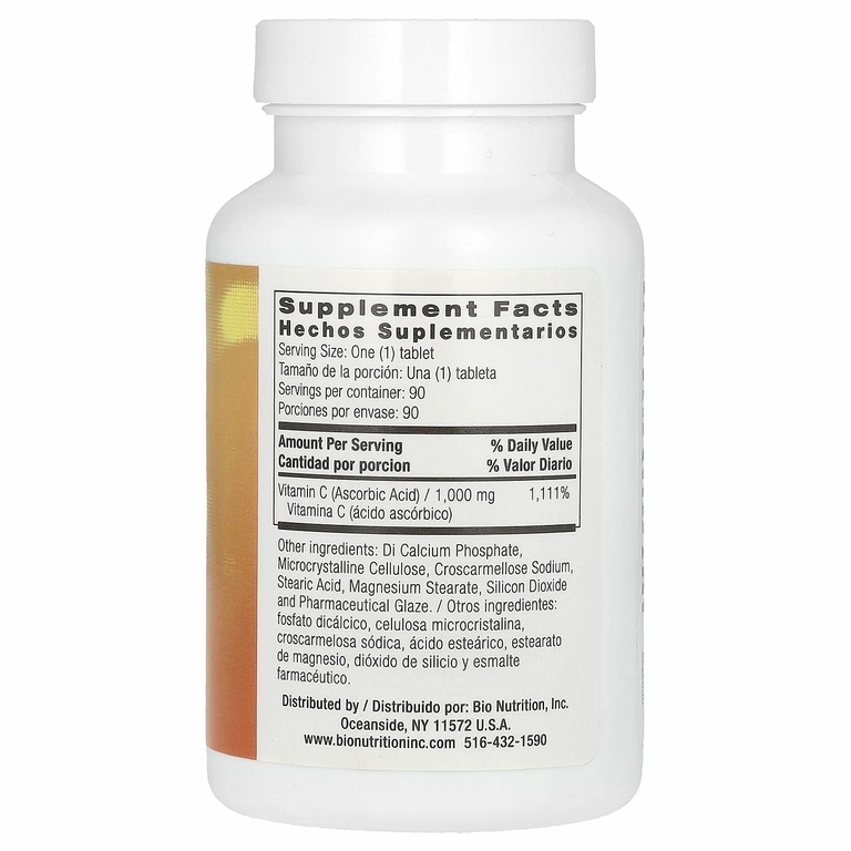 Bio Nutrition, витамин C, 90 таблеток (1000 мг в 1 таблетке)