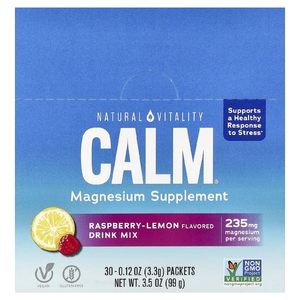 Natural Vitality, CALM®, смесь для приготовления напитка с магнием, малина и лимон, 30 пакетиков по 3,3 г (0,12 унции)