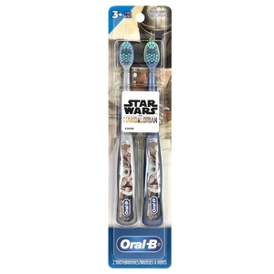 Oral-B, зубные щетки, «Звездные войны», «Мандалорец», очень мягкие, для детей от 3 лет, 2 шт. (Товар снят с продажи) 