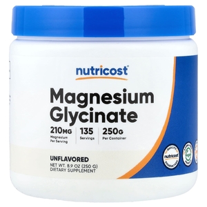 Nutricost, глицинат магния, без добавок, 250 г