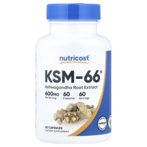 Nutricost, KSM-66®, экстракт корня ашваганды, 60 капсул
