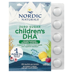 Nordic Naturals, ДГК для детей от 3 лет, без сахара, маракуйя и лимон, 250 мг, 30 жевательных таблеток