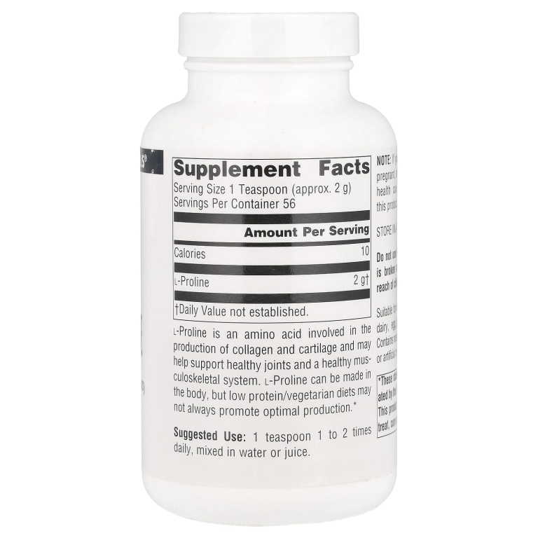 Source Naturals, L-пролин в порошке, 113,4 г (4 унции)