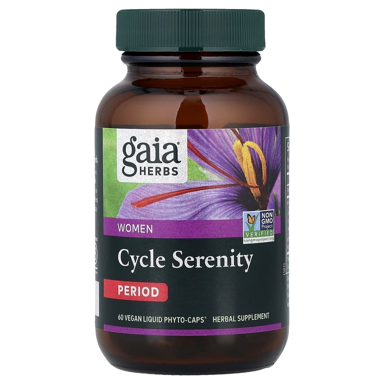 Gaia Herbs, Женщины, цикл безмятежности, период, 60 веганских жидких фитокапсул®