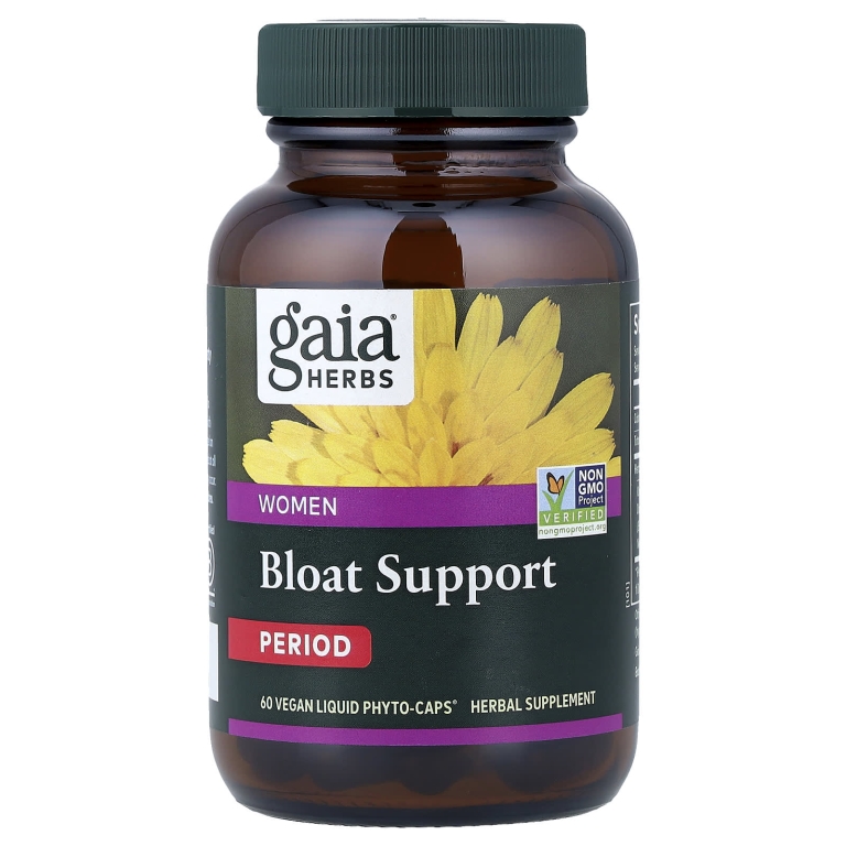 Gaia Herbs, добавка для поддержки вздутия живота для женщин, 60 веганских капсул Liquid Phyto-Caps® (Товар снят с продажи) 