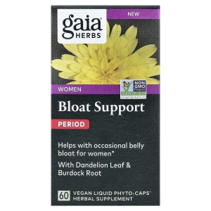 Gaia Herbs, добавка для поддержки вздутия живота для женщин, 60 веганских капсул Liquid Phyto-Caps® (Товар снят с продажи) 