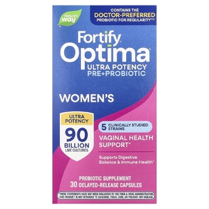 Nature's Way, Fortify Optima, пробиотики и пребиотики для женщин, улучшенная формула для ухода, 90 млрд КОЕ, 30 капсул с отсроченным высвобождением