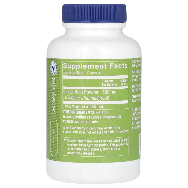 The Vitamin Shoppe, корень имбиря, 550 мг, 100 капсул (Товар снят с продажи) 