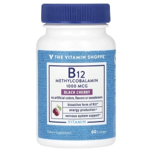 The Vitamin Shoppe, витамин B12 в форме метилкобаламина, со вкусом черешни, 1000 мкг, 60 пастилок (Товар снят с продажи) 