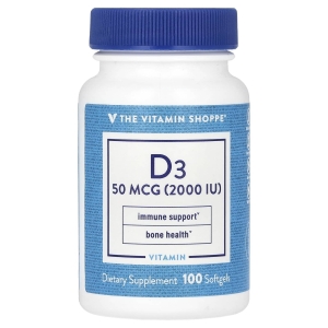 The Vitamin Shoppe, Витамин D3, 50 мкг (2000 МЕ), 100 мягких таблеток (Товар снят с продажи) 