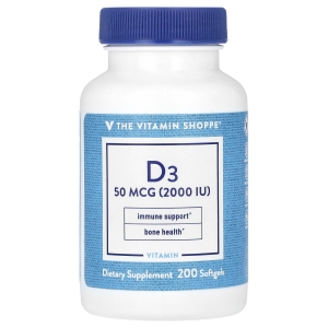 The Vitamin Shoppe, Витамин D3, 50 мкг (2000 МЕ), 200 мягких таблеток (Товар снят с продажи) 